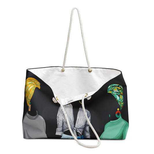 African Headwrap Women Weekender Bag — Stylish Travel Tote with Bold Cultural Portraits