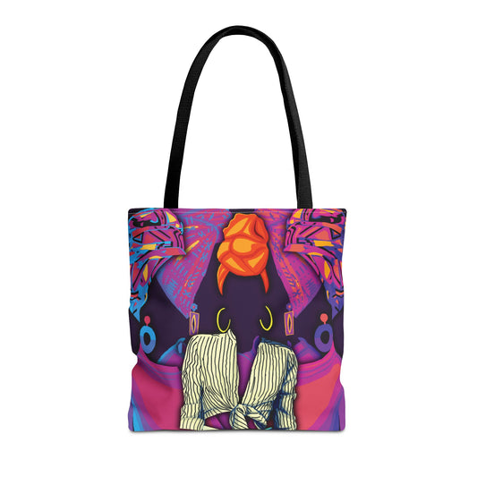 Purple Girlie Headwrap Tote Bag