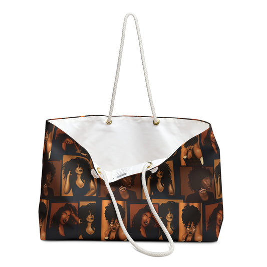 Weekender Bag - Afro Portrait Collage Travel Tote