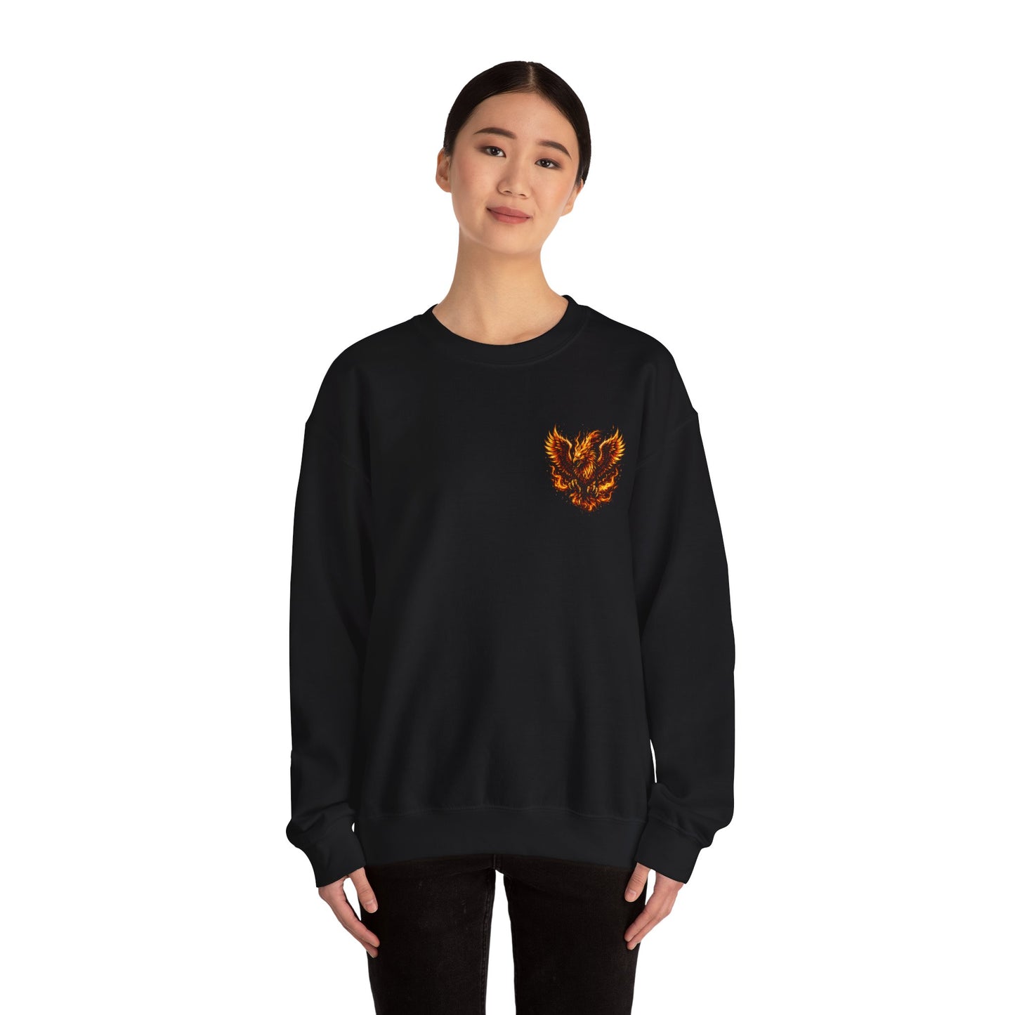 Phoenix Takeover Crewneck Sweatshirt — Fiery Phoenix Graphic Pullover Fundraiser