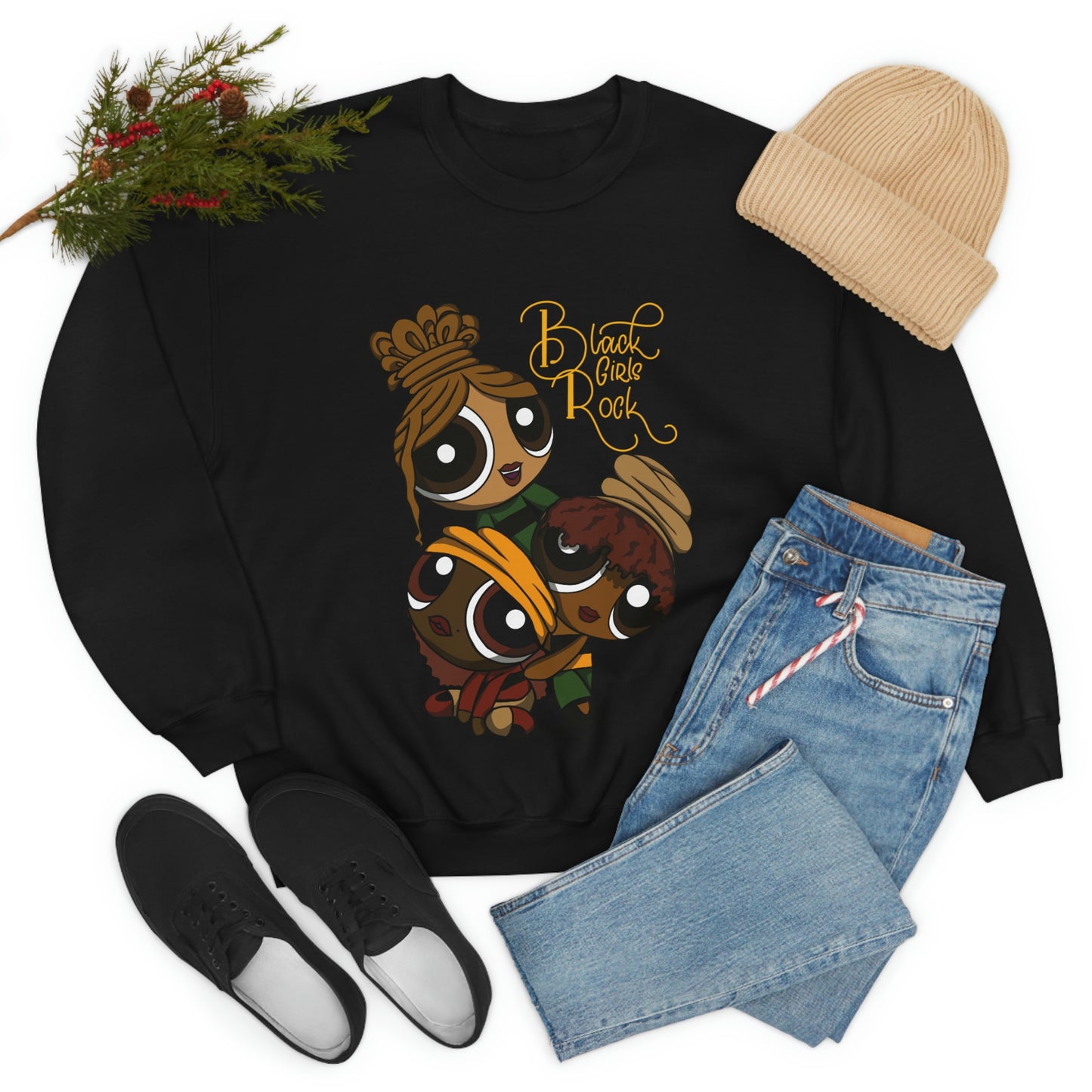 Black girl cartoon Sweatshirt