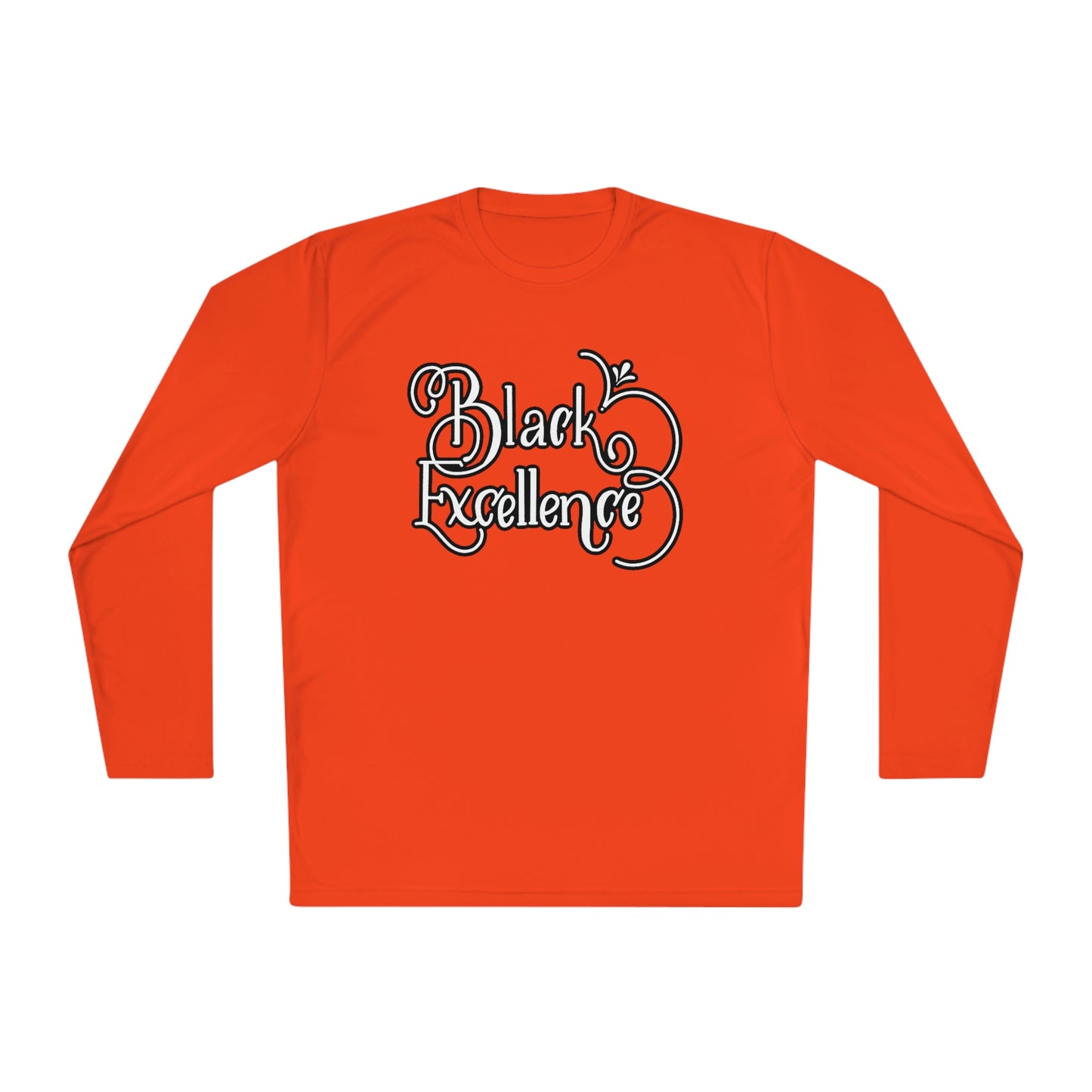 Black Excellence Long Sleeve Tee-Orange