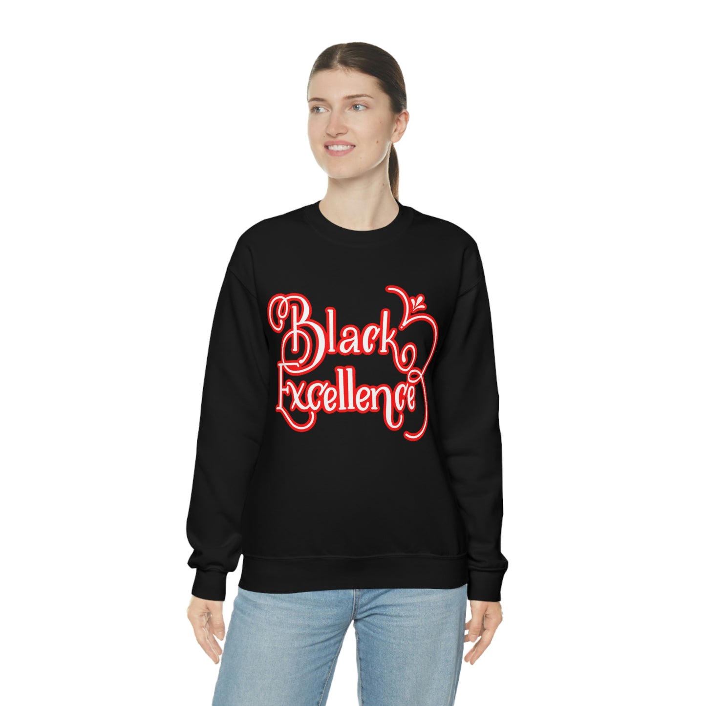 HBCU Unisex Heavy Blend™ Crewneck Sweatshirt*Red and white*