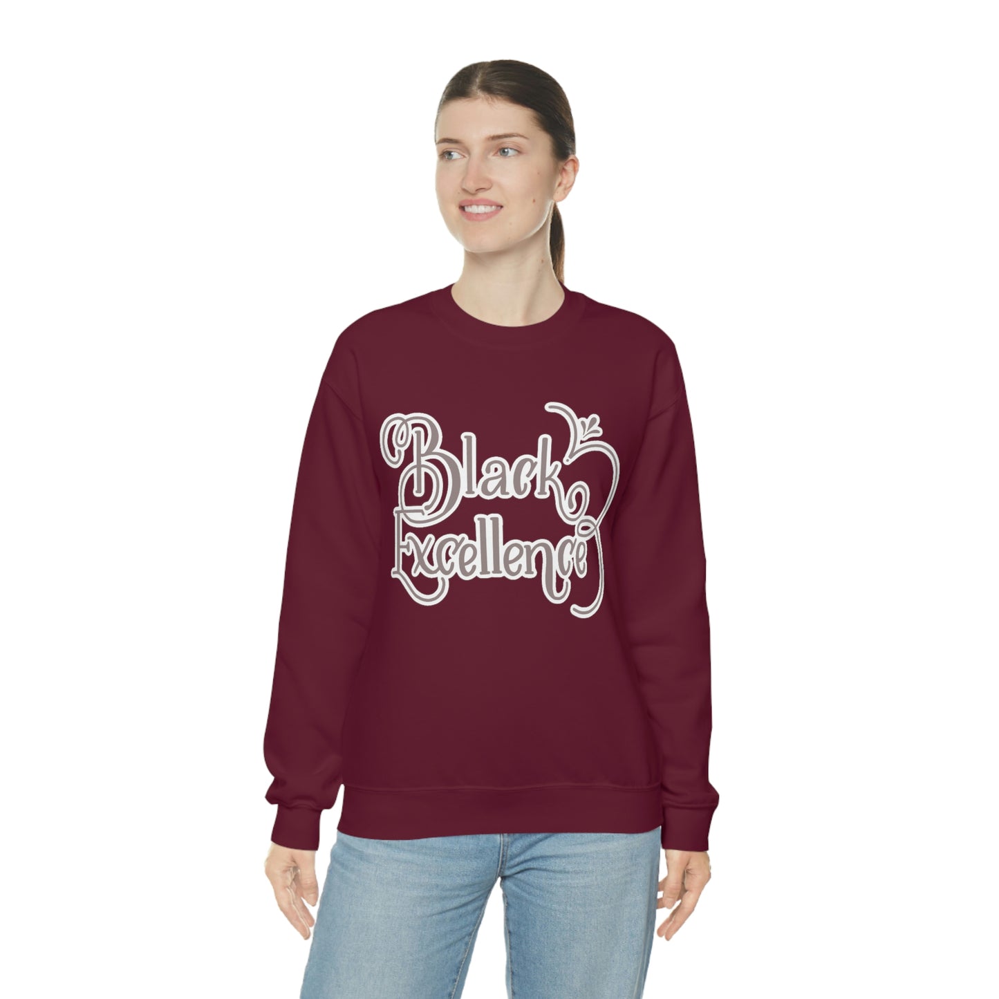 HBCU Unisex Heavy Blend™ Crewneck Sweatshirt*Maroon and white*