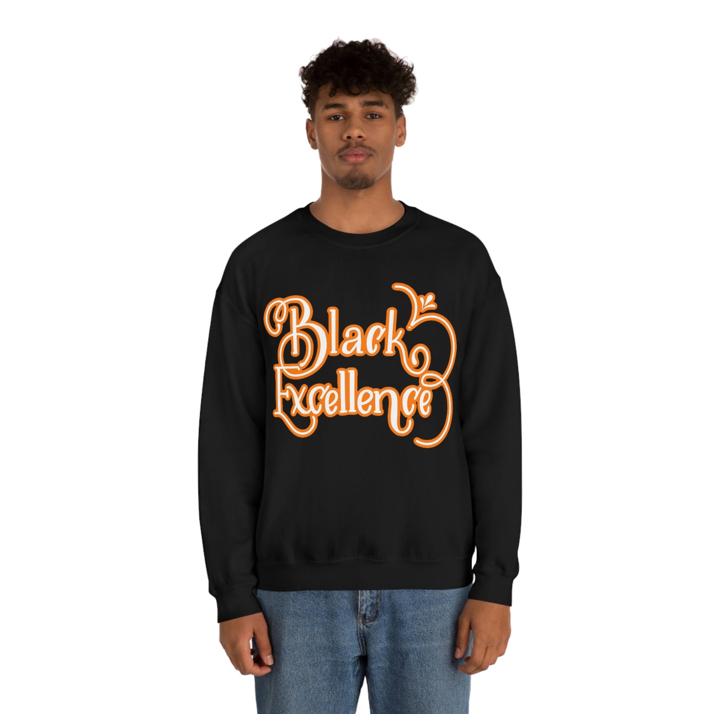Black Excellence-orange and white-Unisex Sweatshirt