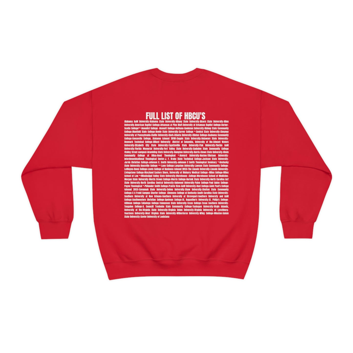 HBCU Unisex Heavy Blend™ Crewneck Sweatshirt*Red and white*