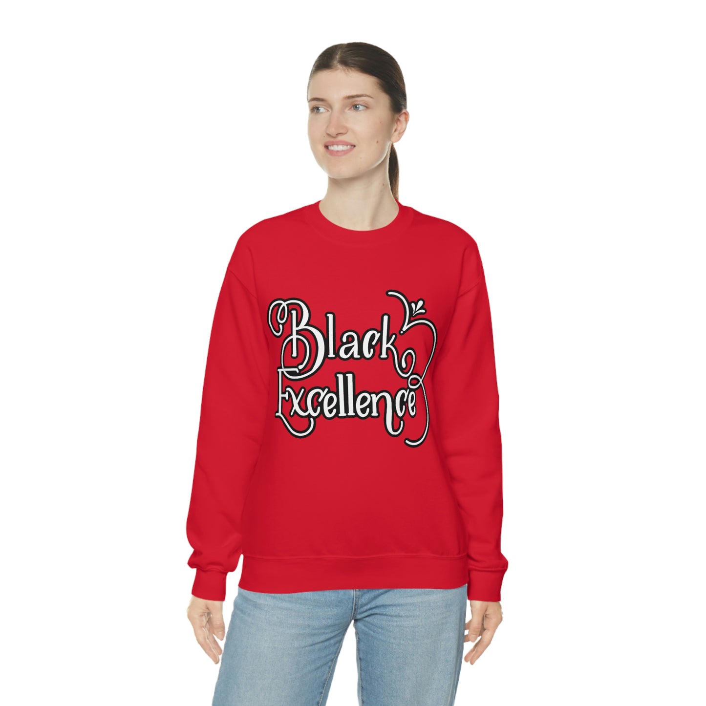 HBCU Unisex Heavy Blend™ Crewneck Sweatshirt*Red and white*