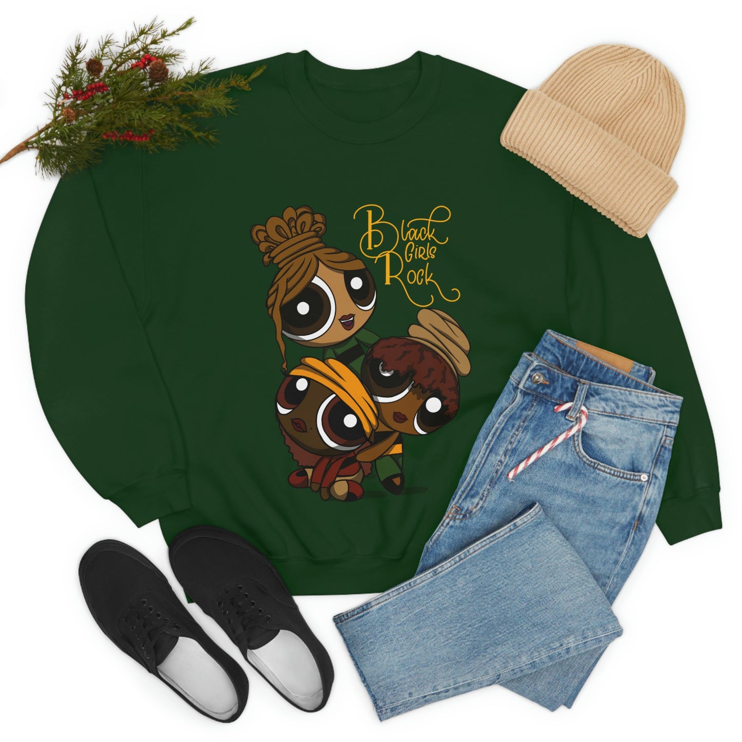 Black girl cartoon Sweatshirt