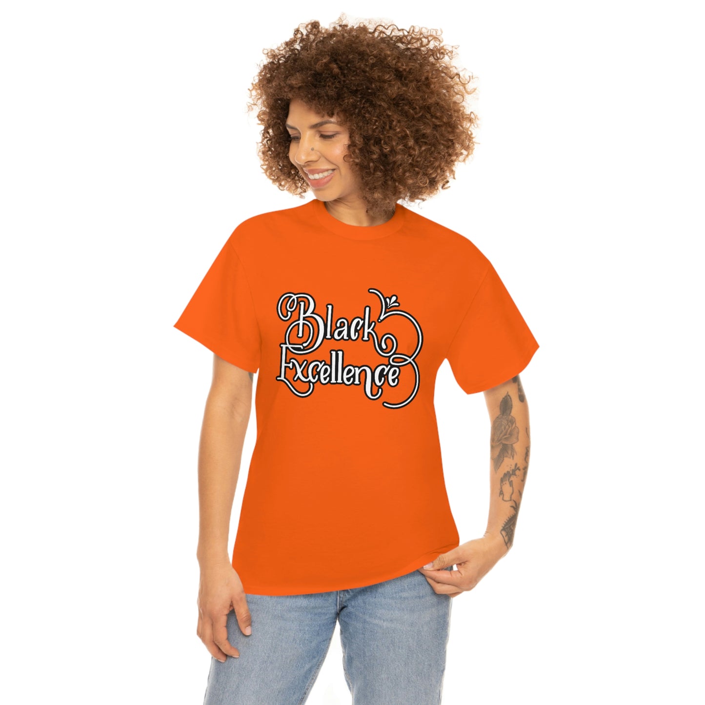 Black Excellence Tee-Orange