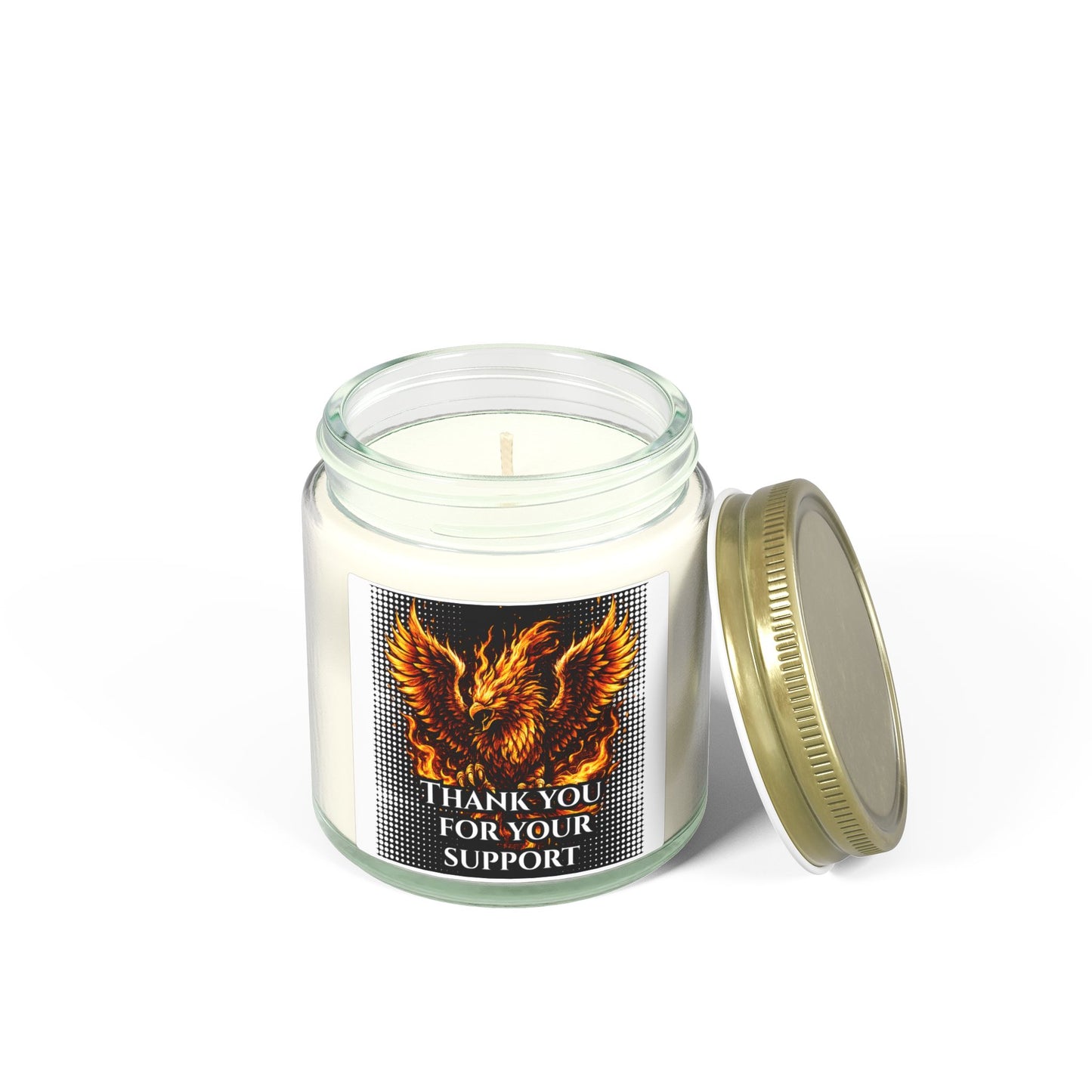 Coconut Apricot Scented Candle (4oz/9oz) — 'Thank You For Your Support' Phoenix Label