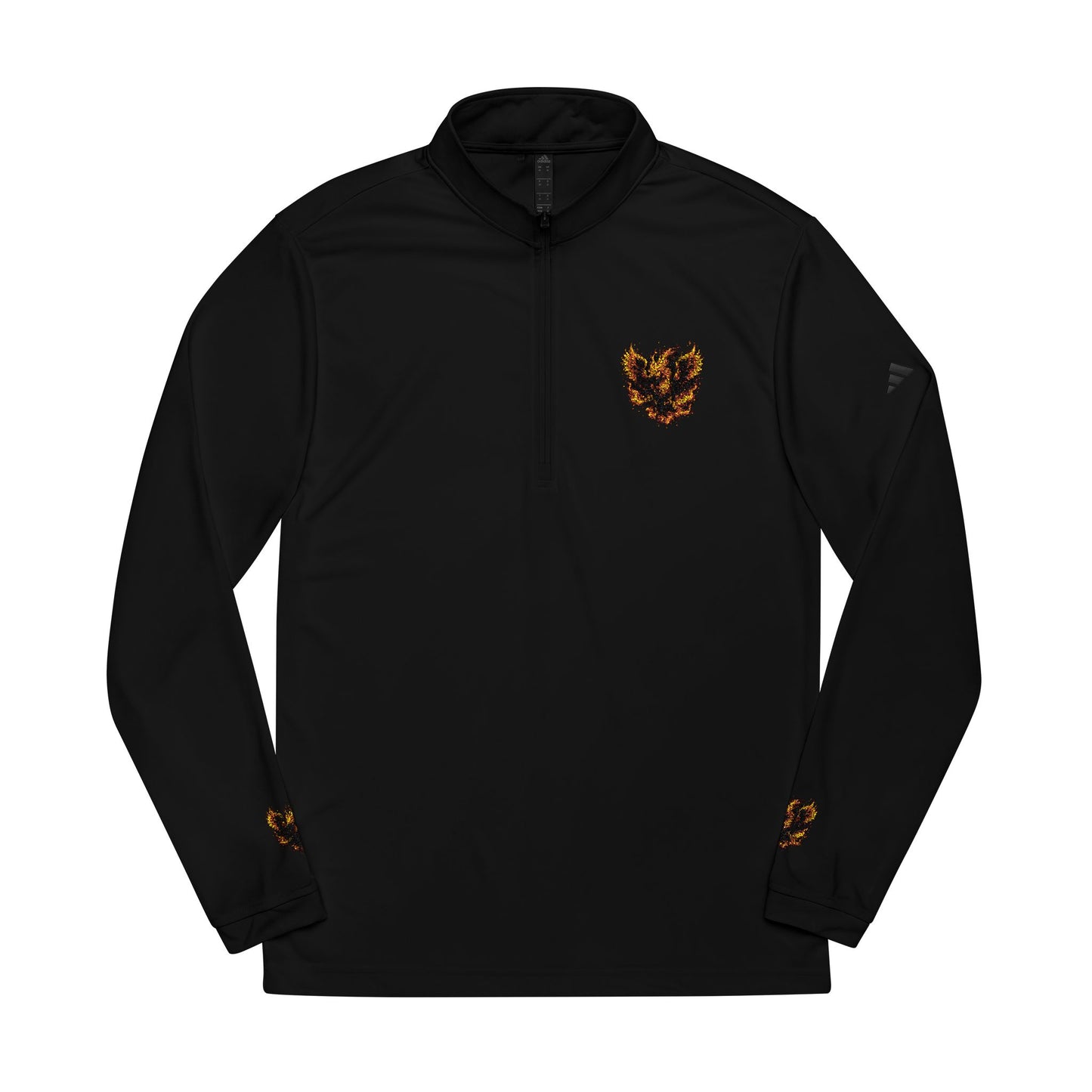 Embroidered Flame Heart Quarter-Zip Pullover — adidas® Lightweight Athletic Top