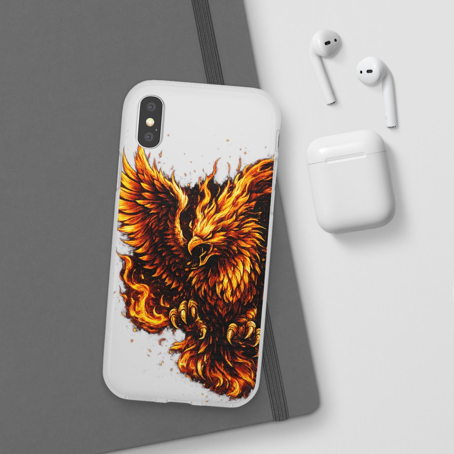Phone Case - Fiery Phoenix Illustration Slim Flexi Case