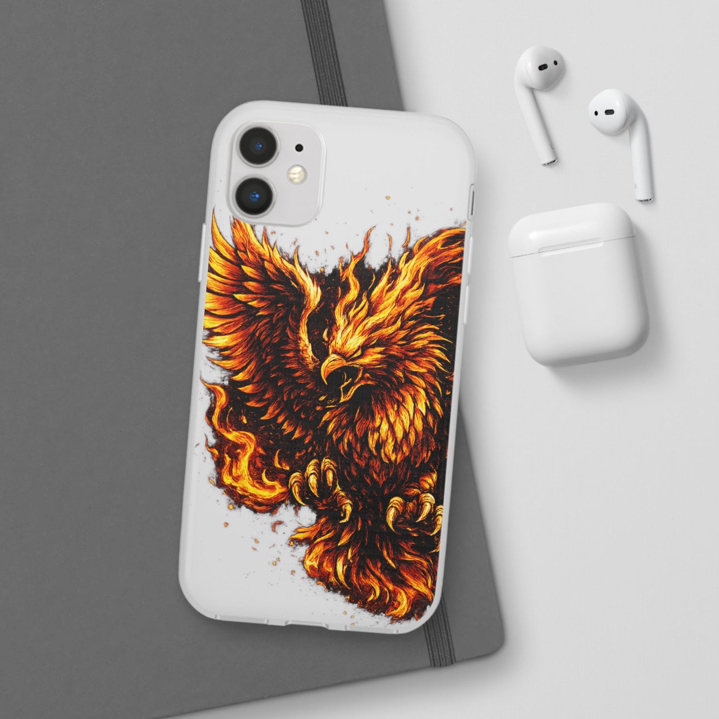Phone Case - Fiery Phoenix Illustration Slim Flexi Case