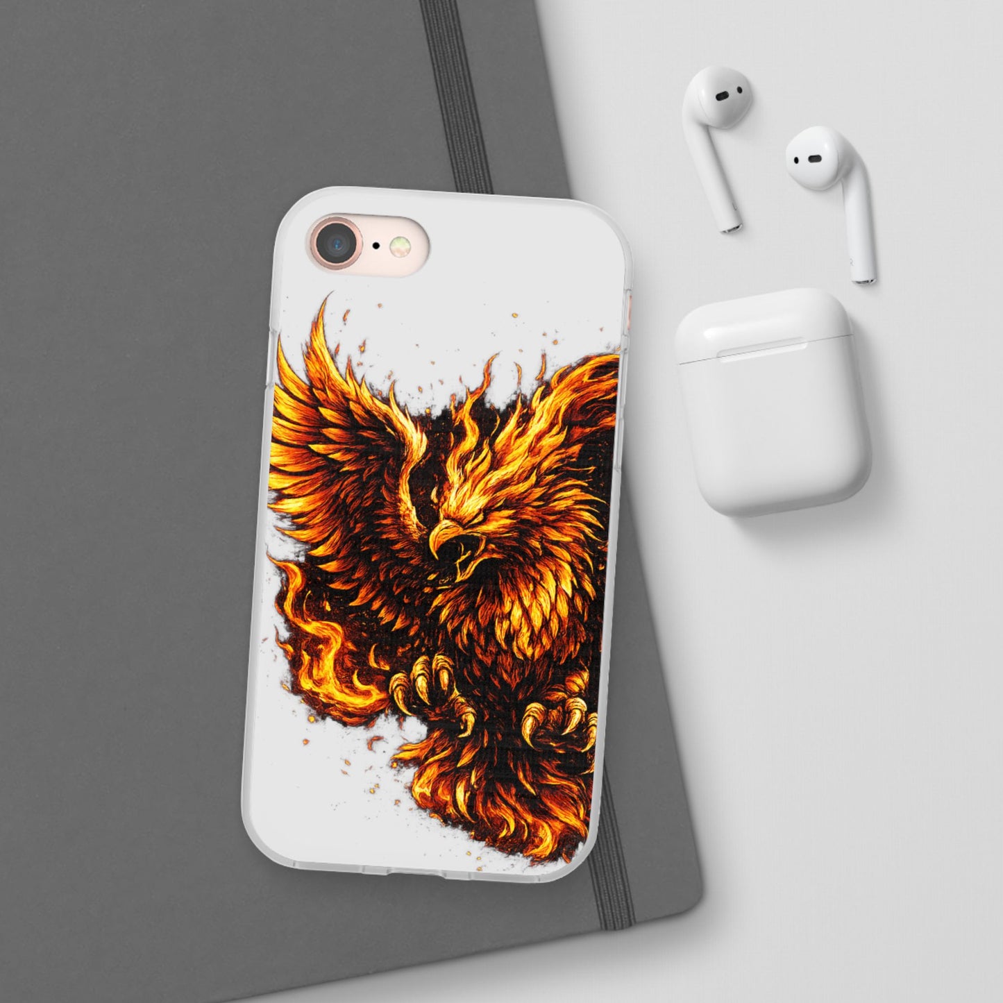 Phone Case - Fiery Phoenix Illustration Slim Flexi Case