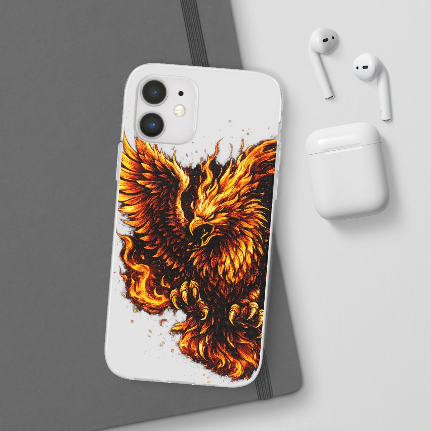 Phone Case - Fiery Phoenix Illustration Slim Flexi Case