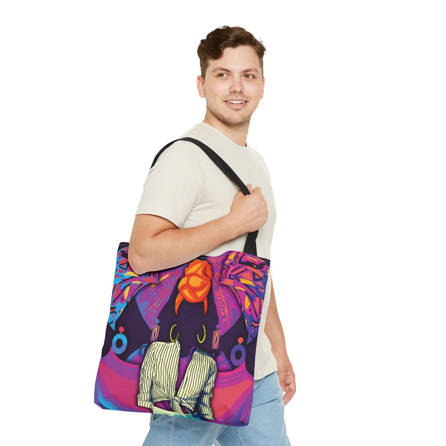 Purple Girlie Headwrap Tote Bag