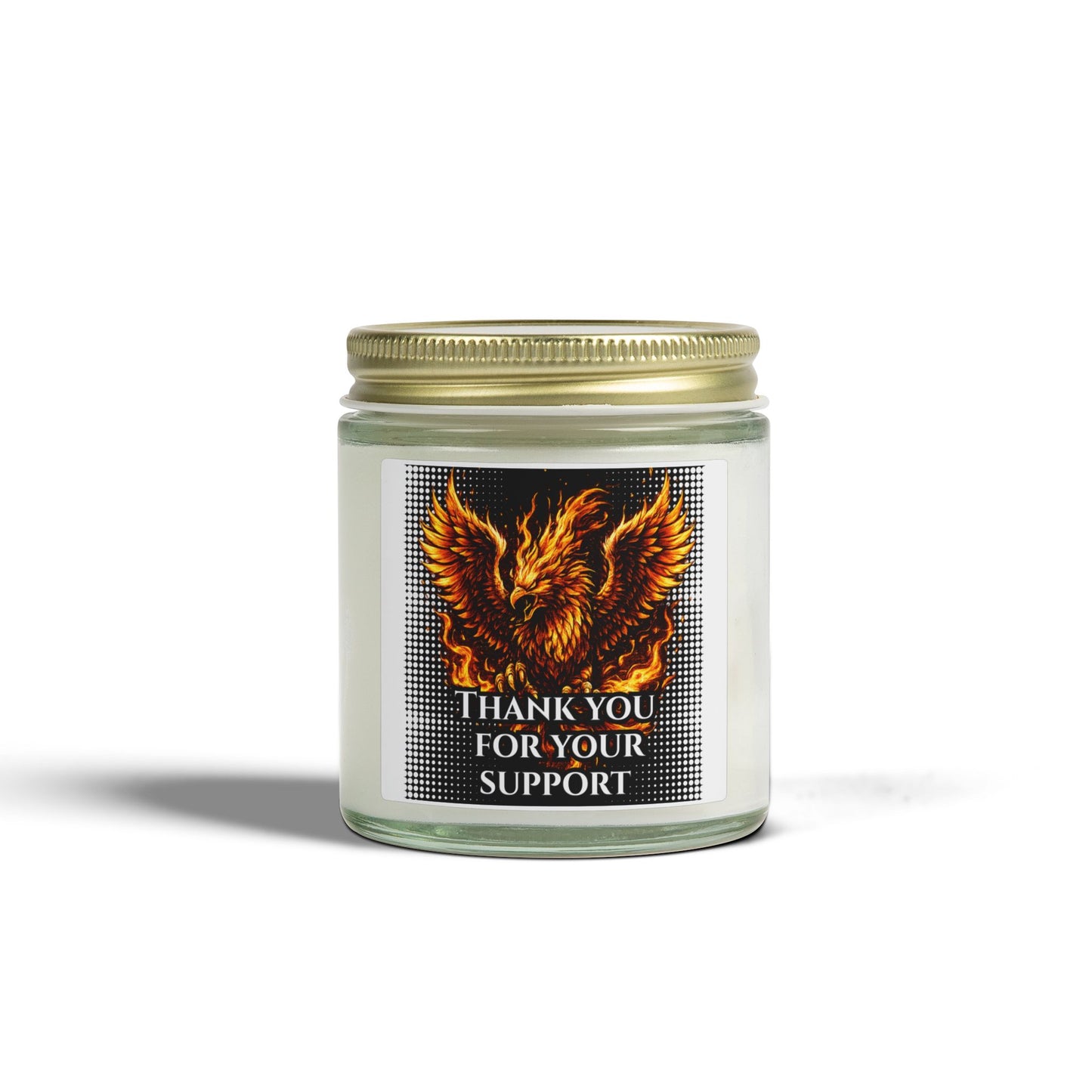 Coconut Apricot Scented Candle (4oz/9oz) — 'Thank You For Your Support' Phoenix Label