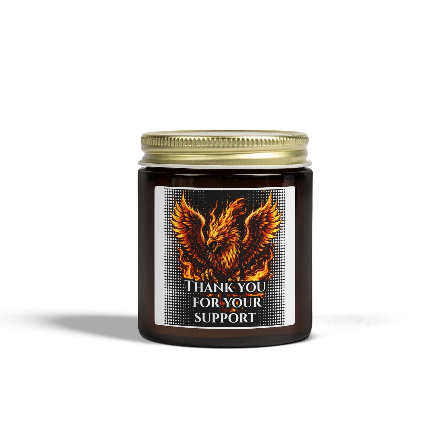 Coconut Apricot Scented Candle (4oz/9oz) — 'Thank You For Your Support' Phoenix Label