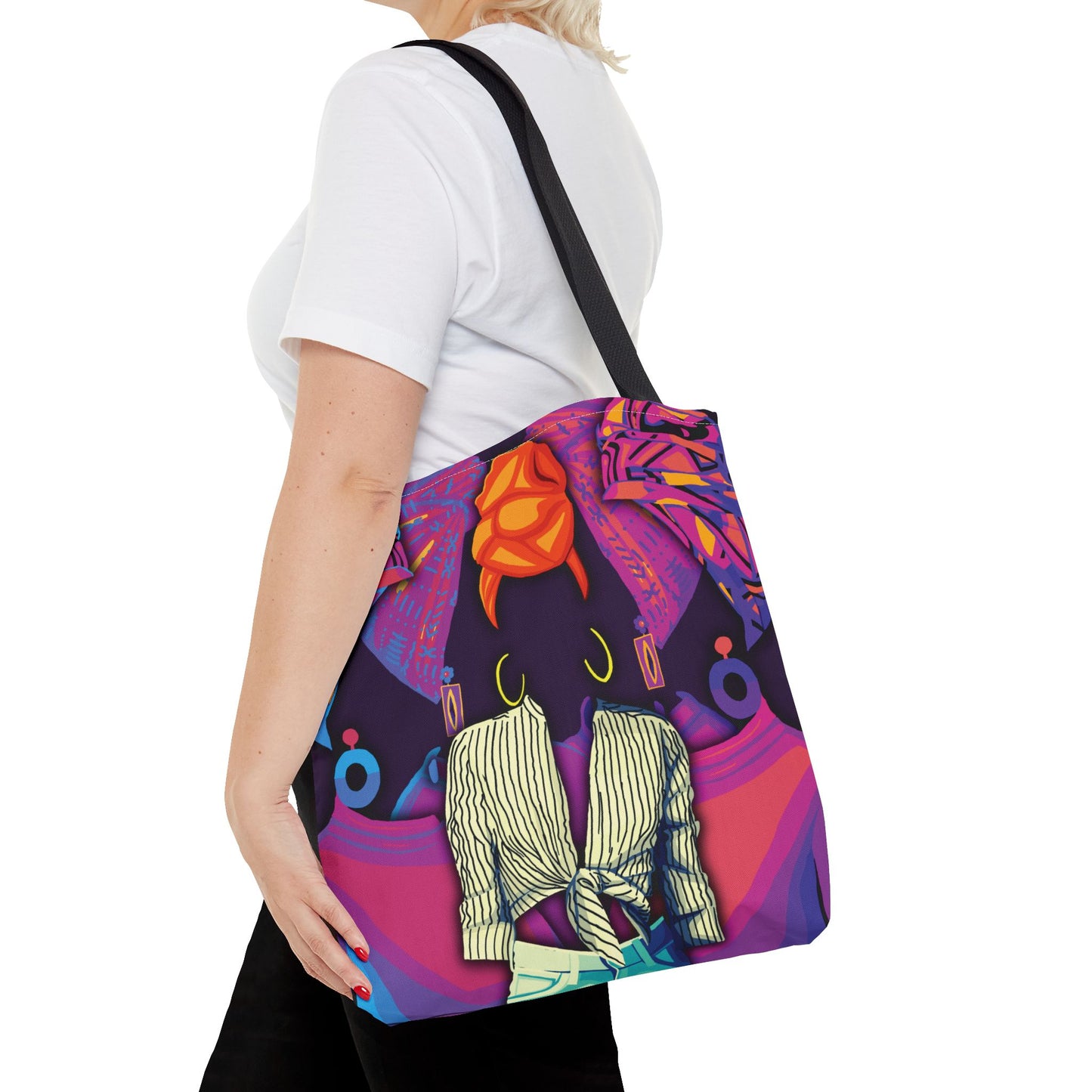 Purple Girlie Headwrap Tote Bag