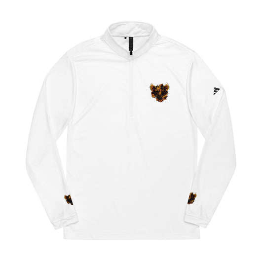 Embroidered Flame Heart Quarter-Zip Pullover — adidas® Lightweight Athletic Top