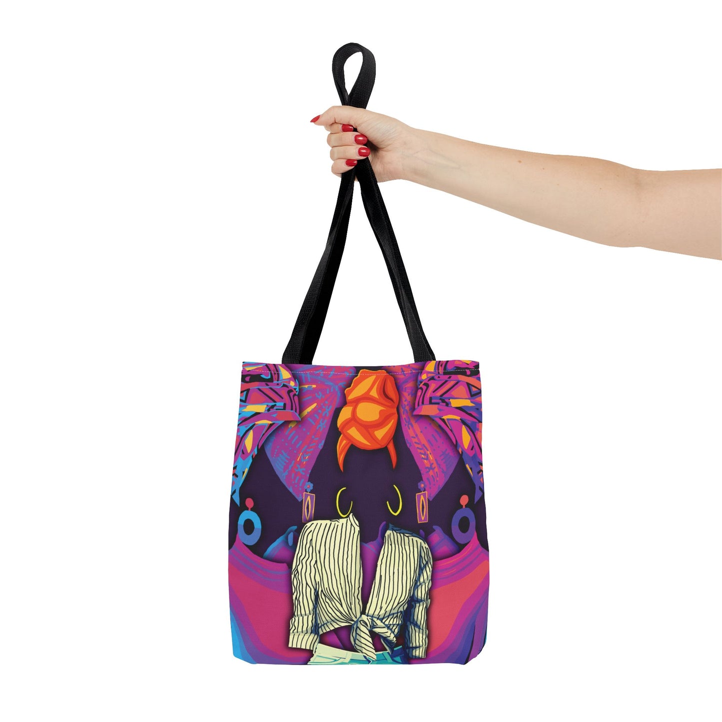 Purple Girlie Headwrap Tote Bag