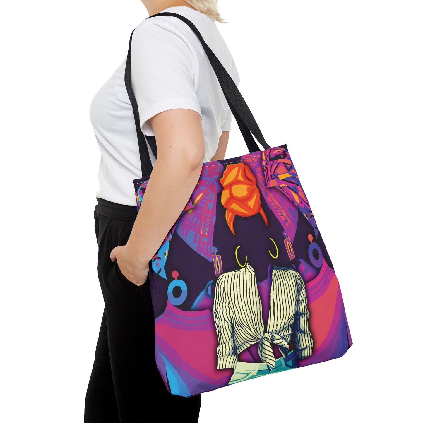 Purple Girlie Headwrap Tote Bag