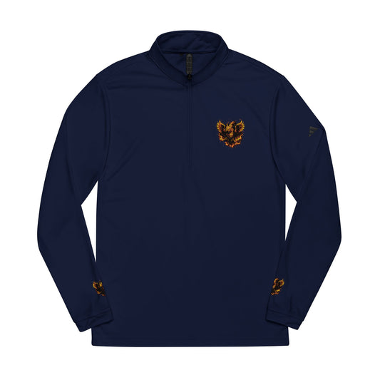 Embroidered Flame Heart Quarter-Zip Pullover — adidas® Lightweight Athletic Top
