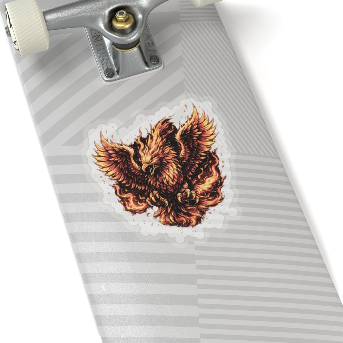 Flaming Phoenix Kiss-Cut Sticker — Fiery Mythical Bird Laptop Decal