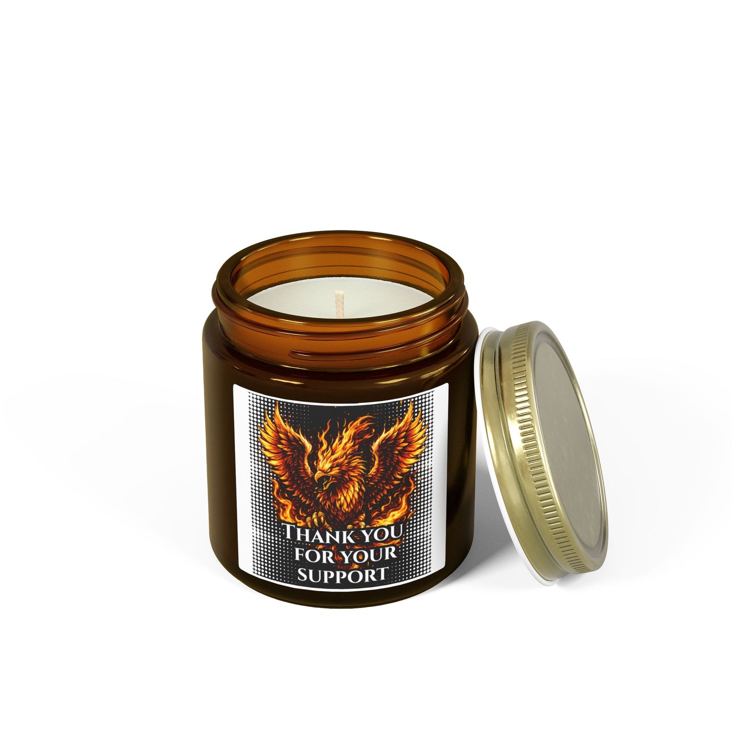 Coconut Apricot Scented Candle (4oz/9oz) — 'Thank You For Your Support' Phoenix Label