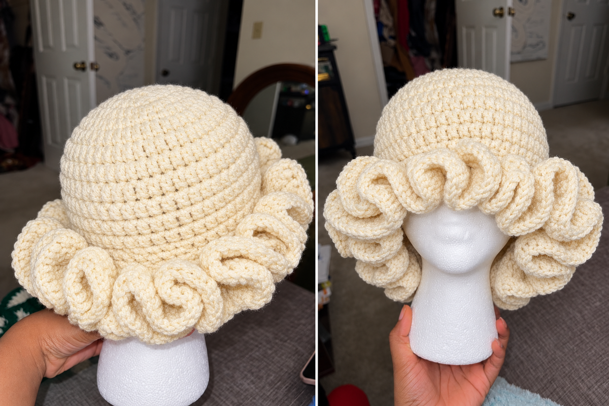 Handmade Ruffle Crochet Hat