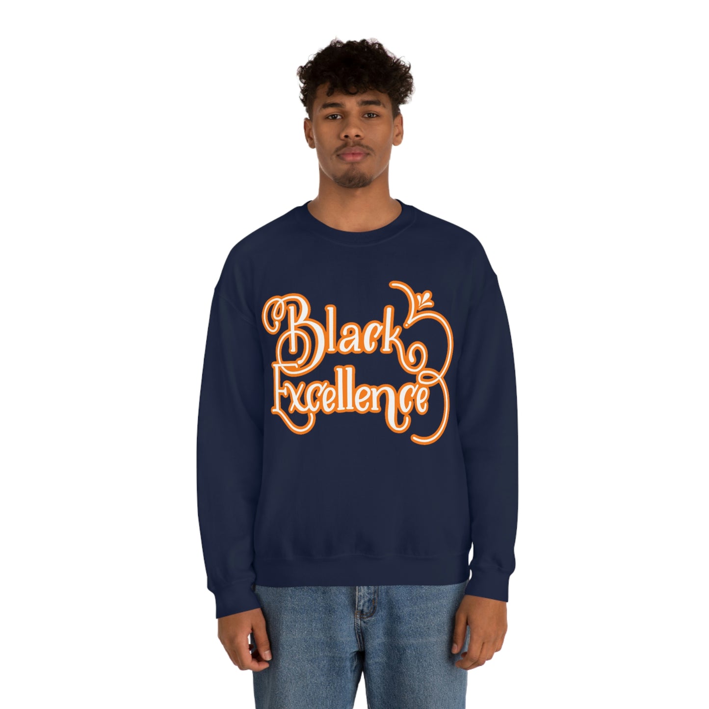 Black Excellence-orange and white-Unisex Sweatshirt