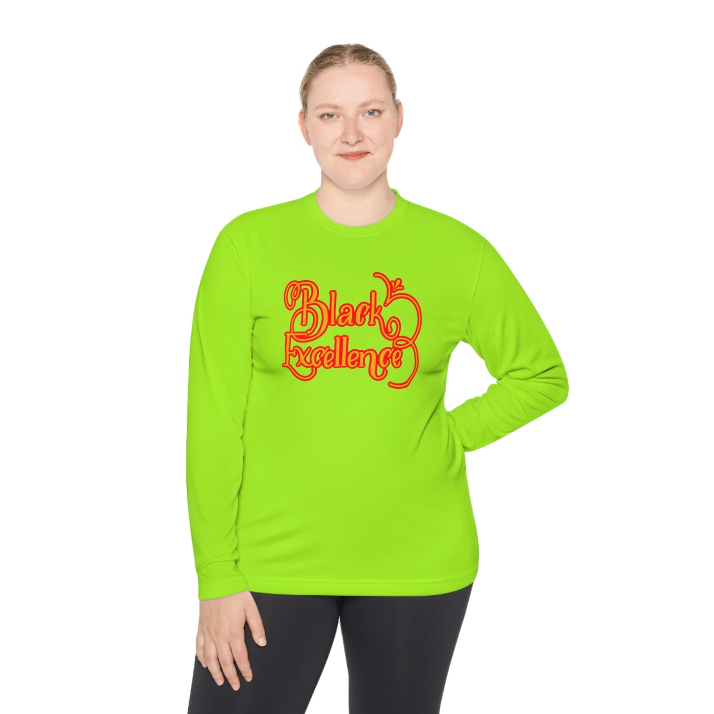 Black Excellence Long Sleeve Tee-Green