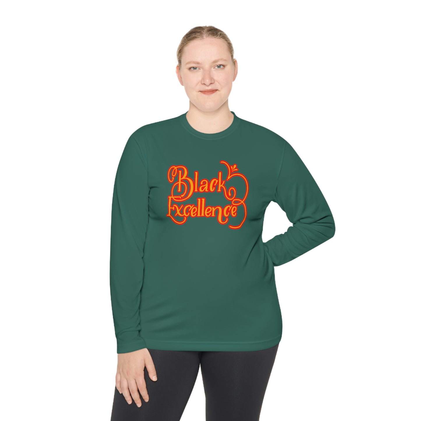 Black Excellence Long Sleeve Tee-Green